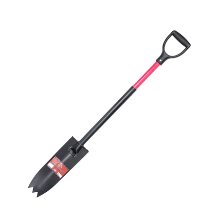 BULLY TOOLS Round Point Shovel, Steel Blade, Fiberglass Handle 95535